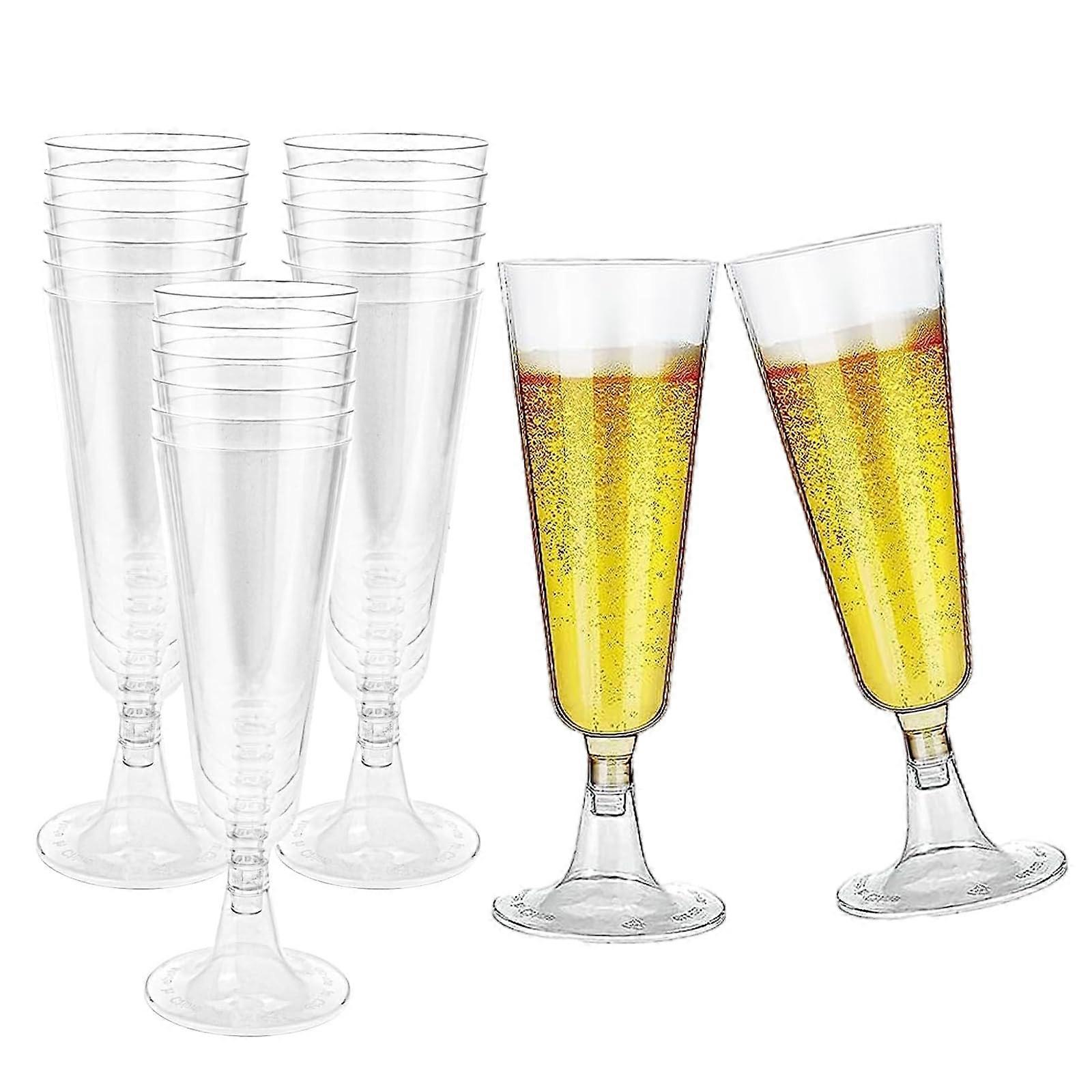 Plastic Champagne Flutes, 150 ml, Pack Of 20, Reusable, For Weddings And Parties