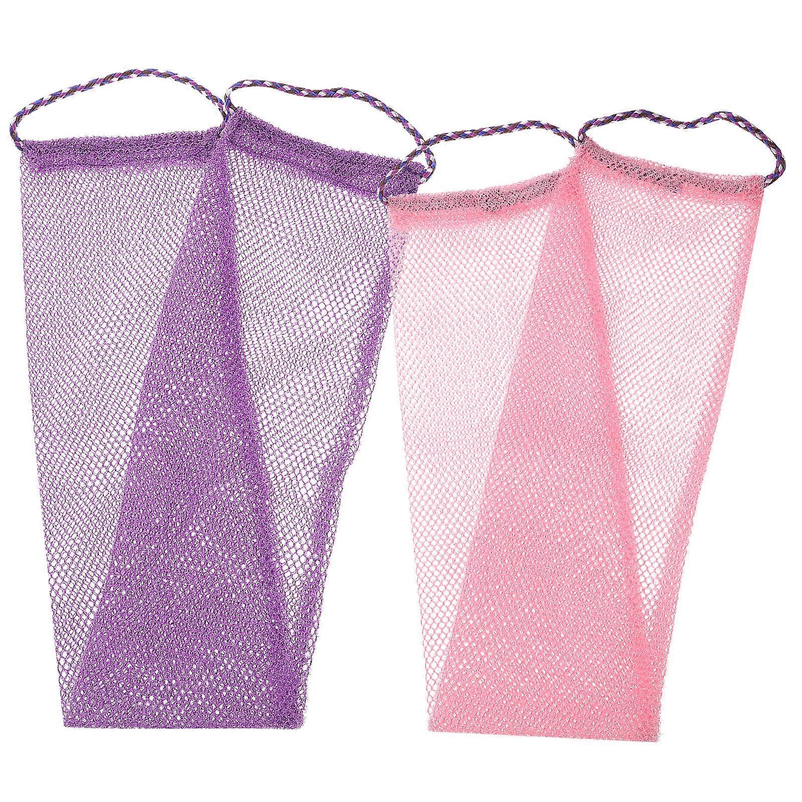 African Net Scrub 2Pcs Assorted Color Nylon Practical Washcloth to Exfoliate for Shower