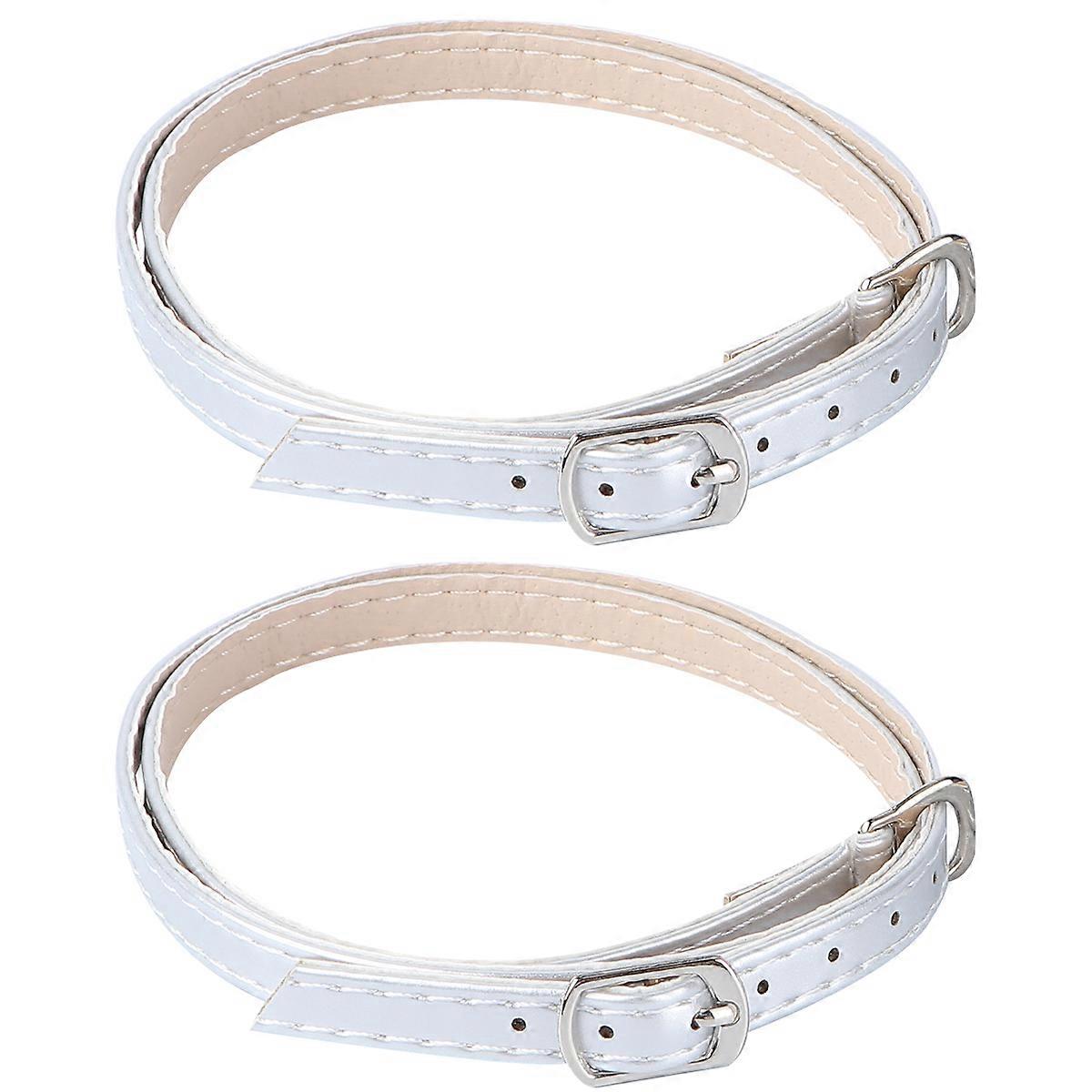 Faux Cross Ankle Straps for High Heels Lightweight Detachable Silver Shoelace Extenders with Durable Design for Secure & Comfortable Fit