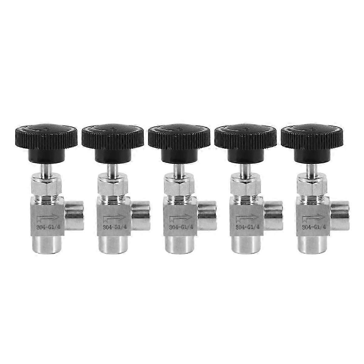 5X Needle Valve Adjustable 1/4 Inch Right Angle Female Thread BSP SS304 for