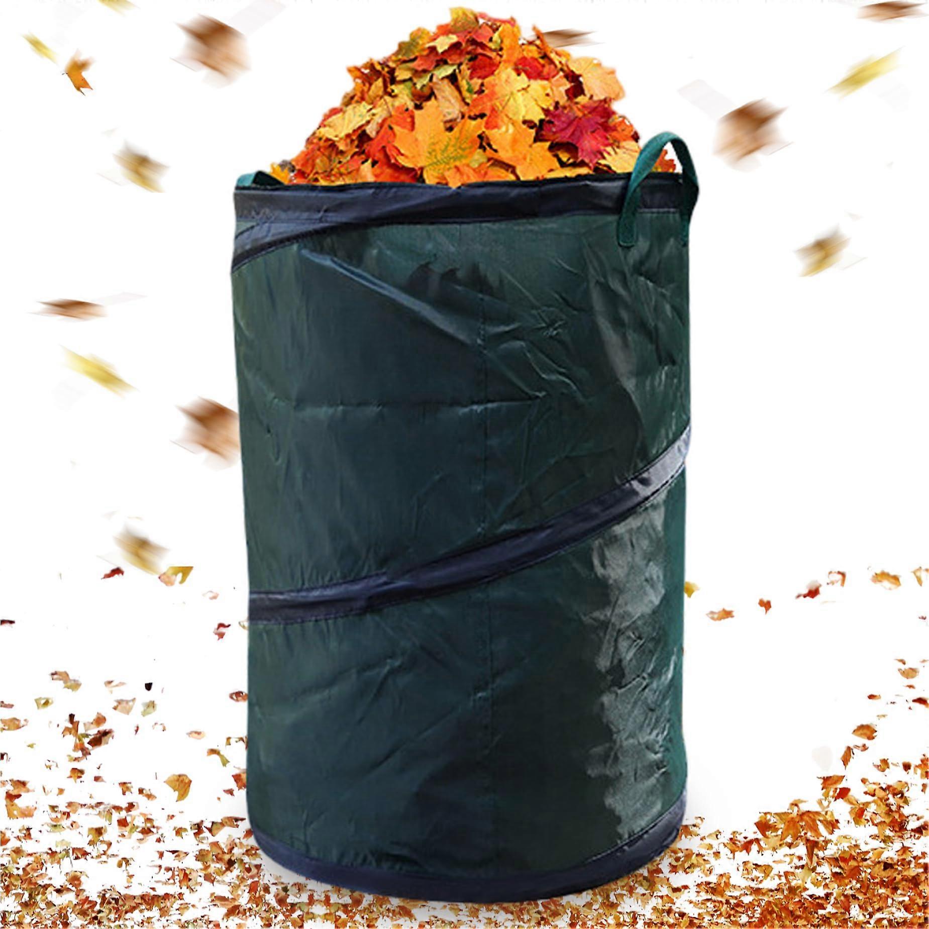foldable popup leaf collector bag with handle 100 liter reusable