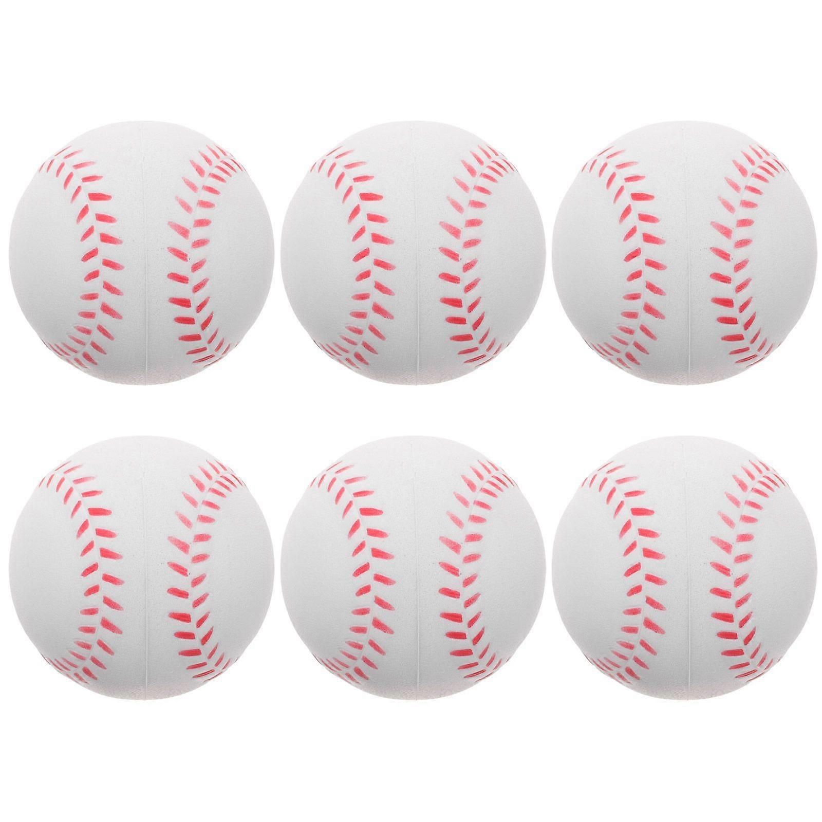 6pcs Colored Practice Ball Training Softballs PU Training Baseballs for Outdoor