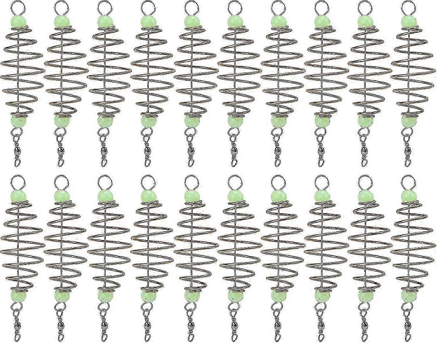 20 Pack Angeln Feeder Köder Käfig Olive Spring Angeln Feeder Köder Käfighalter (Santanxing)