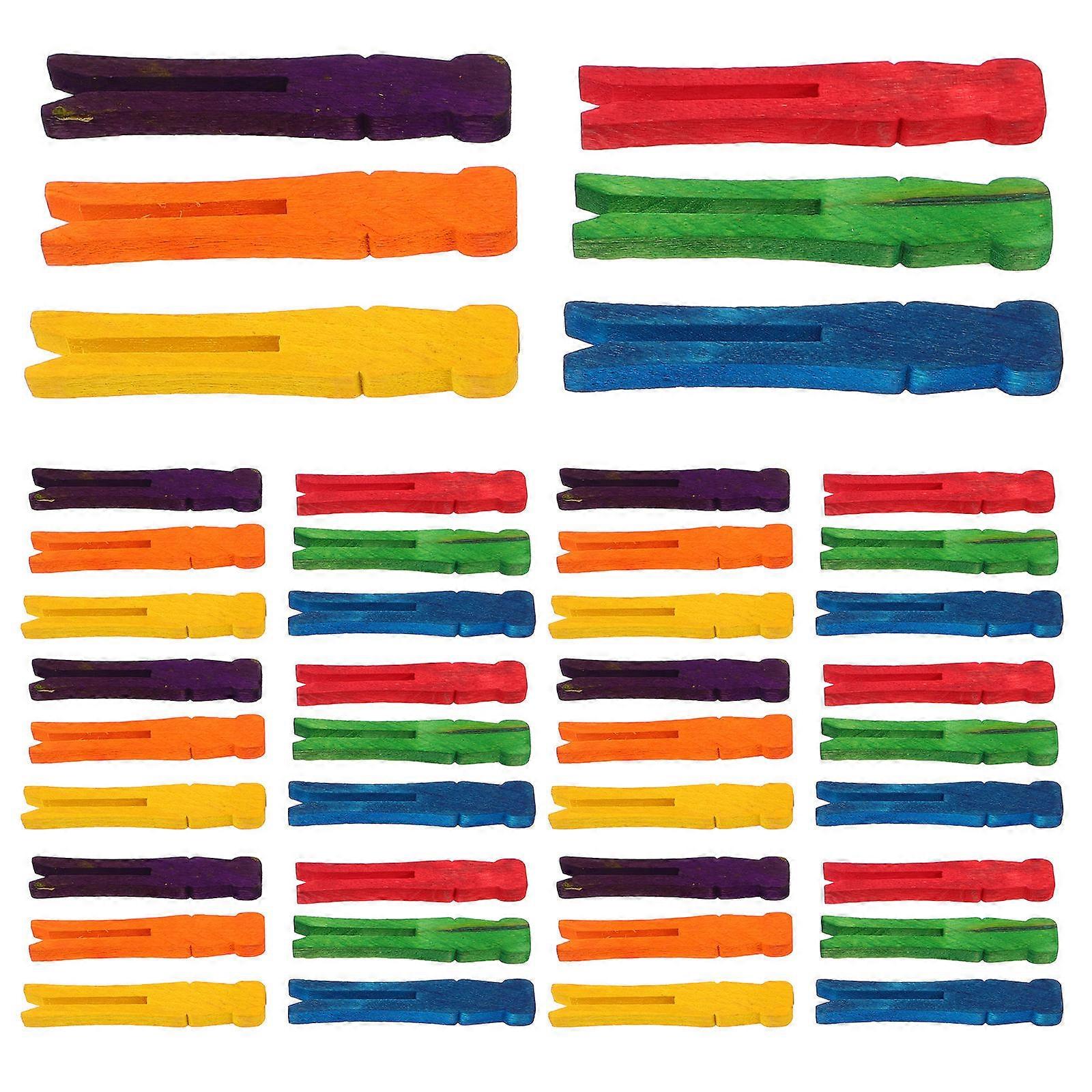50pcs Wooden Clothespins, Round Natural Wood Laundry Clips for Crafts, Photo Display, Shower Decoration, and Multipurpose Use