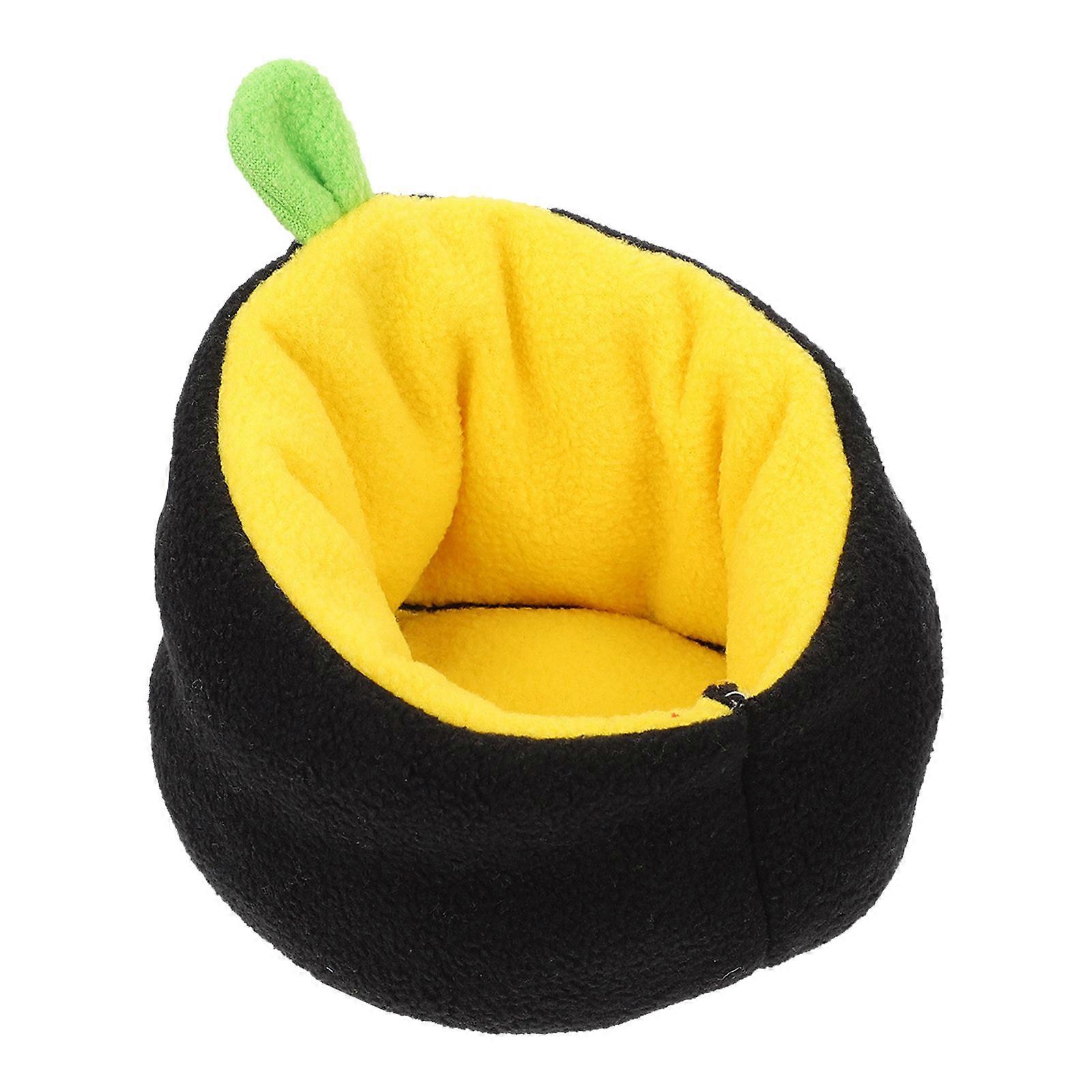 Pet Sleeping Bed Black Space-Efficient Hamster Cotton Nest for Small Pets