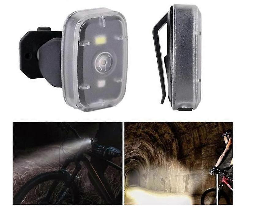 USB Rechargeable LED Bicycle Tail Light, Bright Safety Light for Street Mountain Bike, for Night Running Helmets(White)