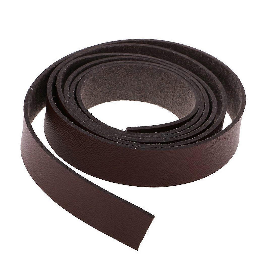 leather strap, 2 m long, for crafting, 15 mm wide, brown