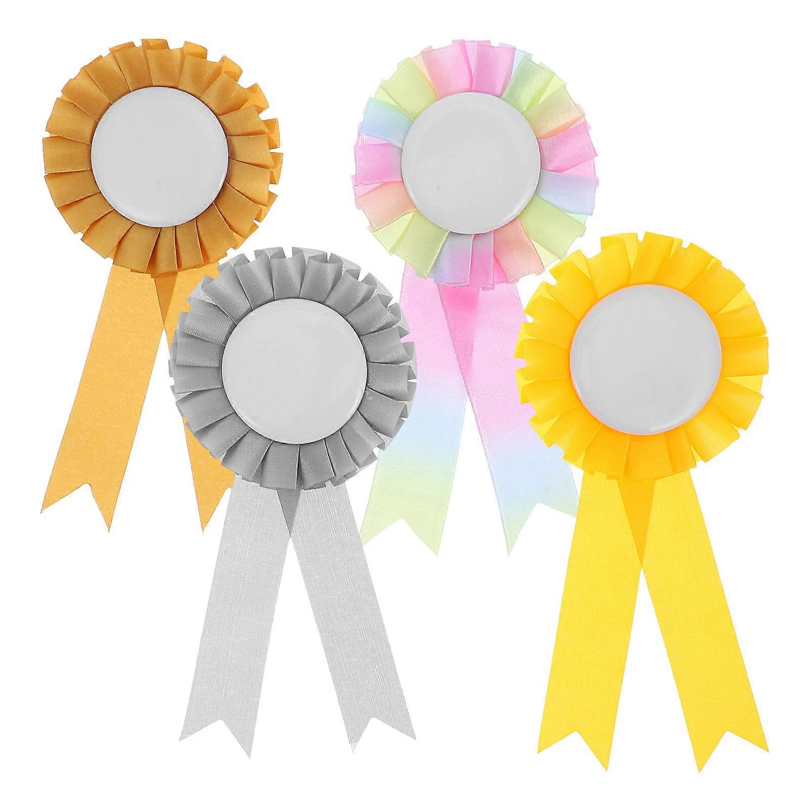 Award Ribbon Rosette For Classroom Prize Science Fair Talent Show Orange 4Pcs