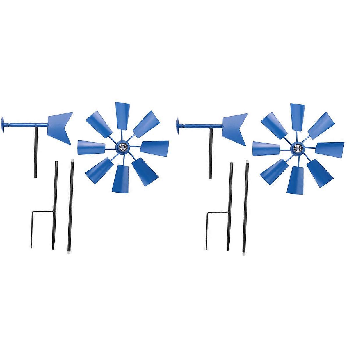 1Pc Wind Spinner Decorative Windmill Decorative Iron Windmill Yard Plug-in Winnower Garden Wind Spin