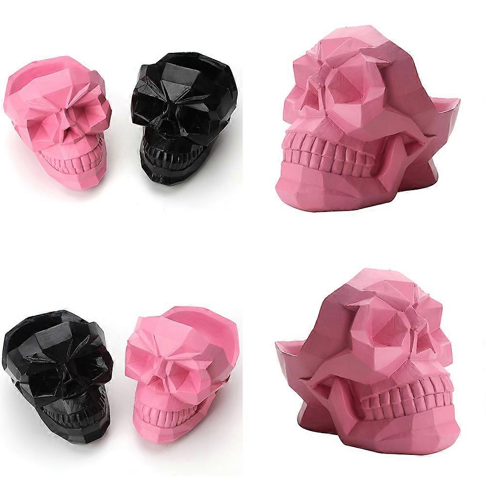 Desktop Cell Phone Stand Resin Universal Phone Bracket 3D Skull Geometry Pink Hands-Free Movie Watching 1Pc