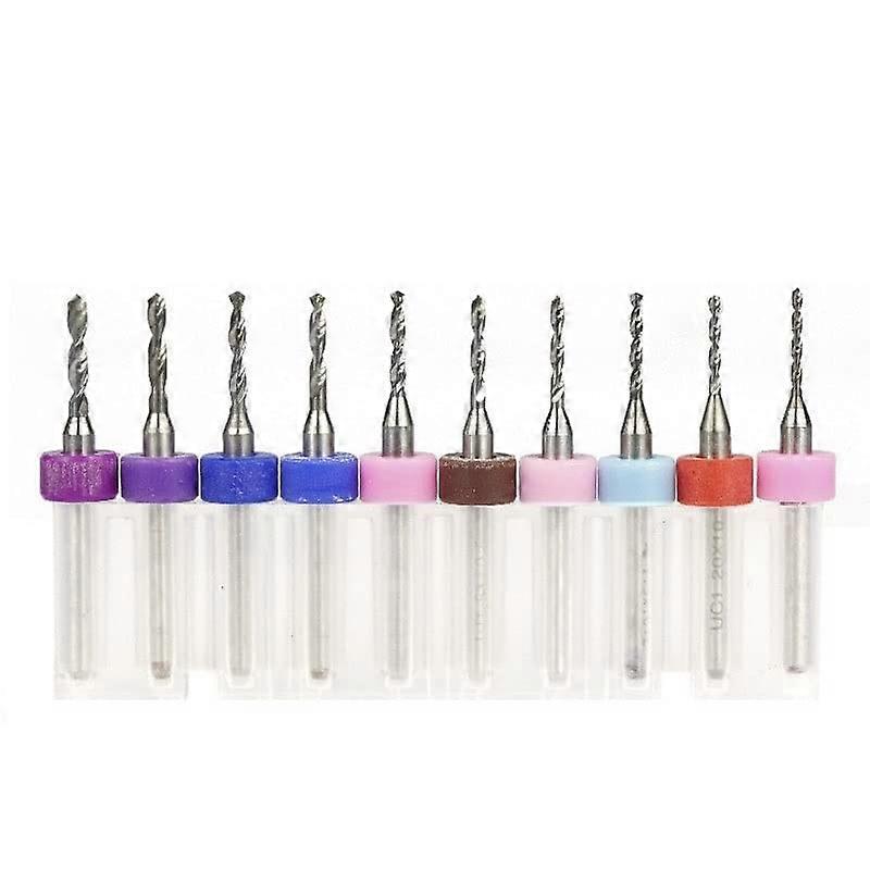 10pcs 1.1mm2.0mm Carbide PCB Drill Bits Printed Circuit Board Mini CNC Drill Bit Set (1.12.0 Set)