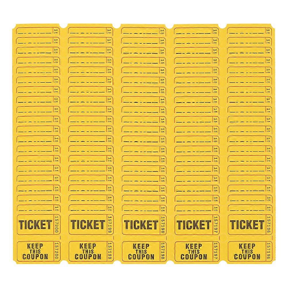 Prize Tickets Raffle Tickets for Events Celebrations and Parties Rectangle Yellow 5.00X2.50X0.10CM Event Participation 100Pcs
