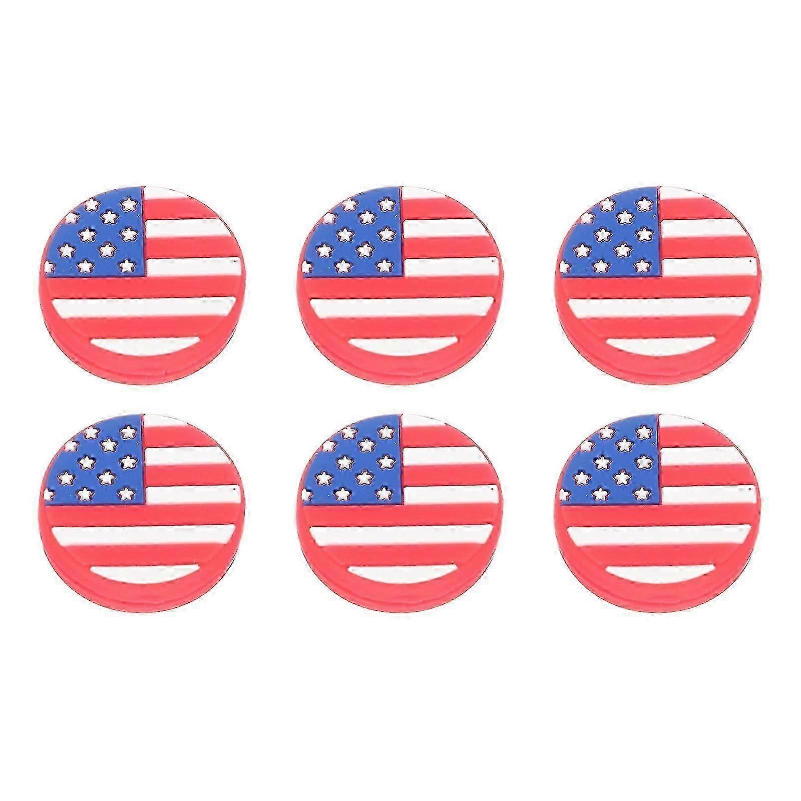 6pcs Racket Vibration Dampeners National Flag Designed Tennis Racket Shocking Absorbers