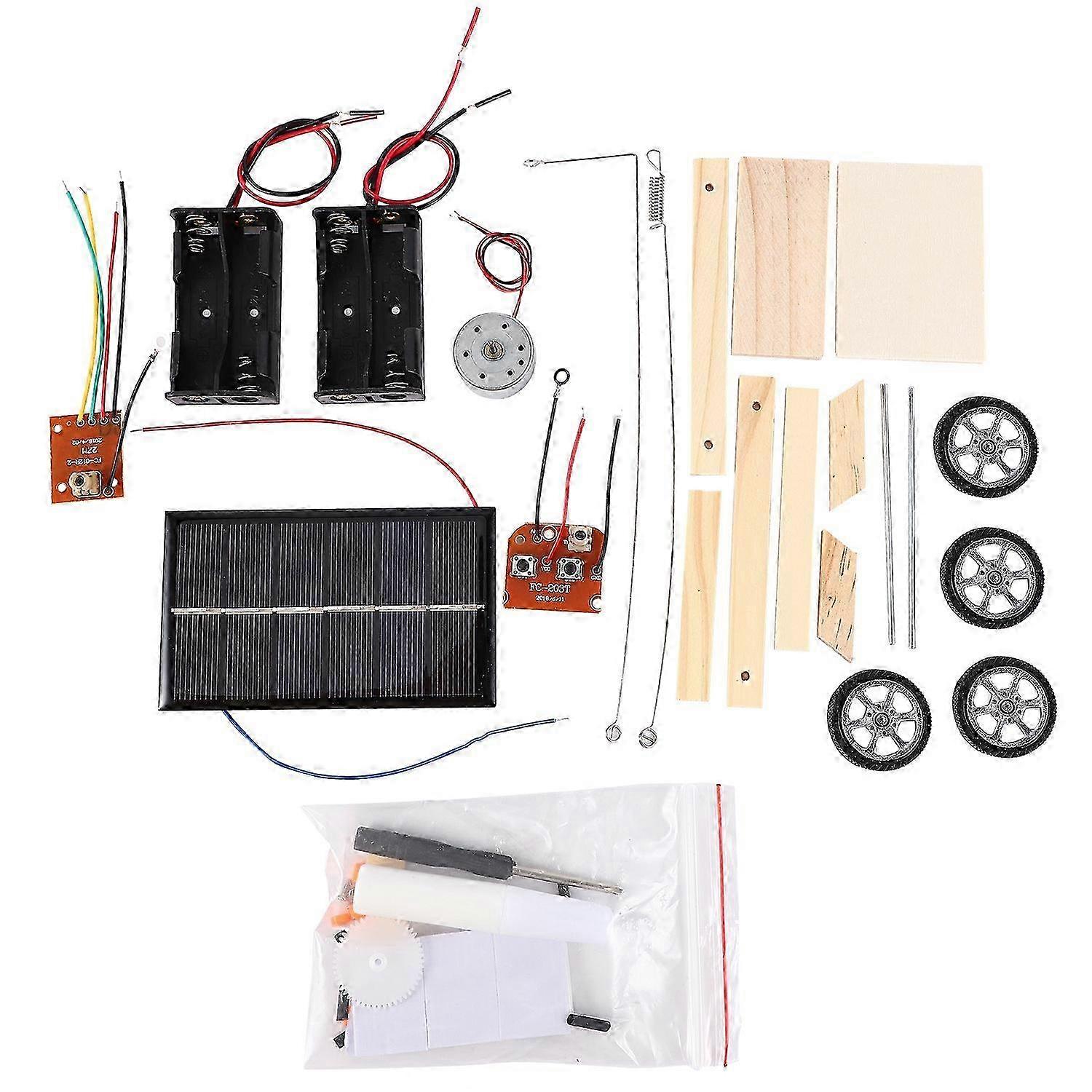 木製DIYソーラーRc車両木製アセンブリRc玩具科学モデル教育玩具インテリジェンスhwyNO.1189