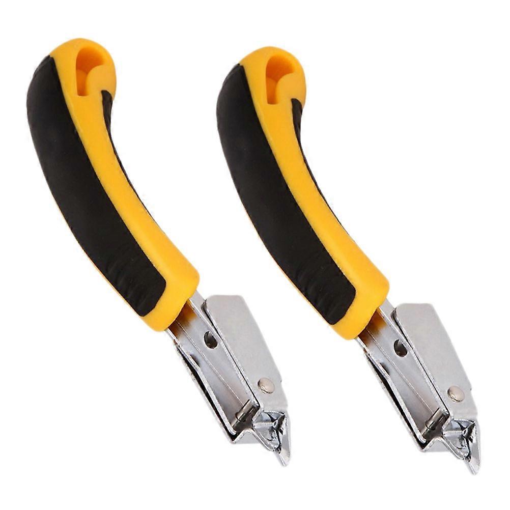 Staple Puller Nail Removal Handheld Office Use Pink Plastic Metal 2Pack 15.5x4x2.9cm