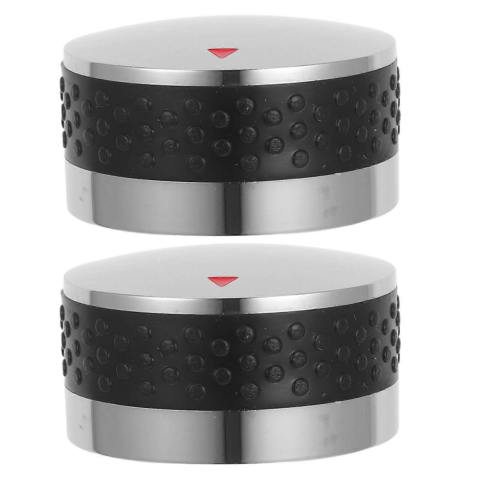 Pit Knob Replacement Grill Control Knob for BBQ Gas Grills Silver Round 2.3×2.3×1.2in Nonslip Grip 2Pcs