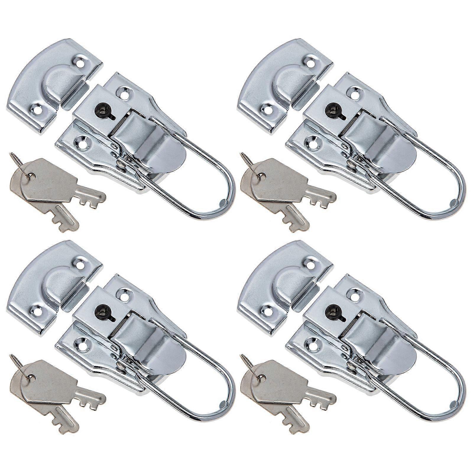 Tool Box Latch Buckle Tool Storage Transportation Safety Rectangular Shape Iron Material 4 Sets