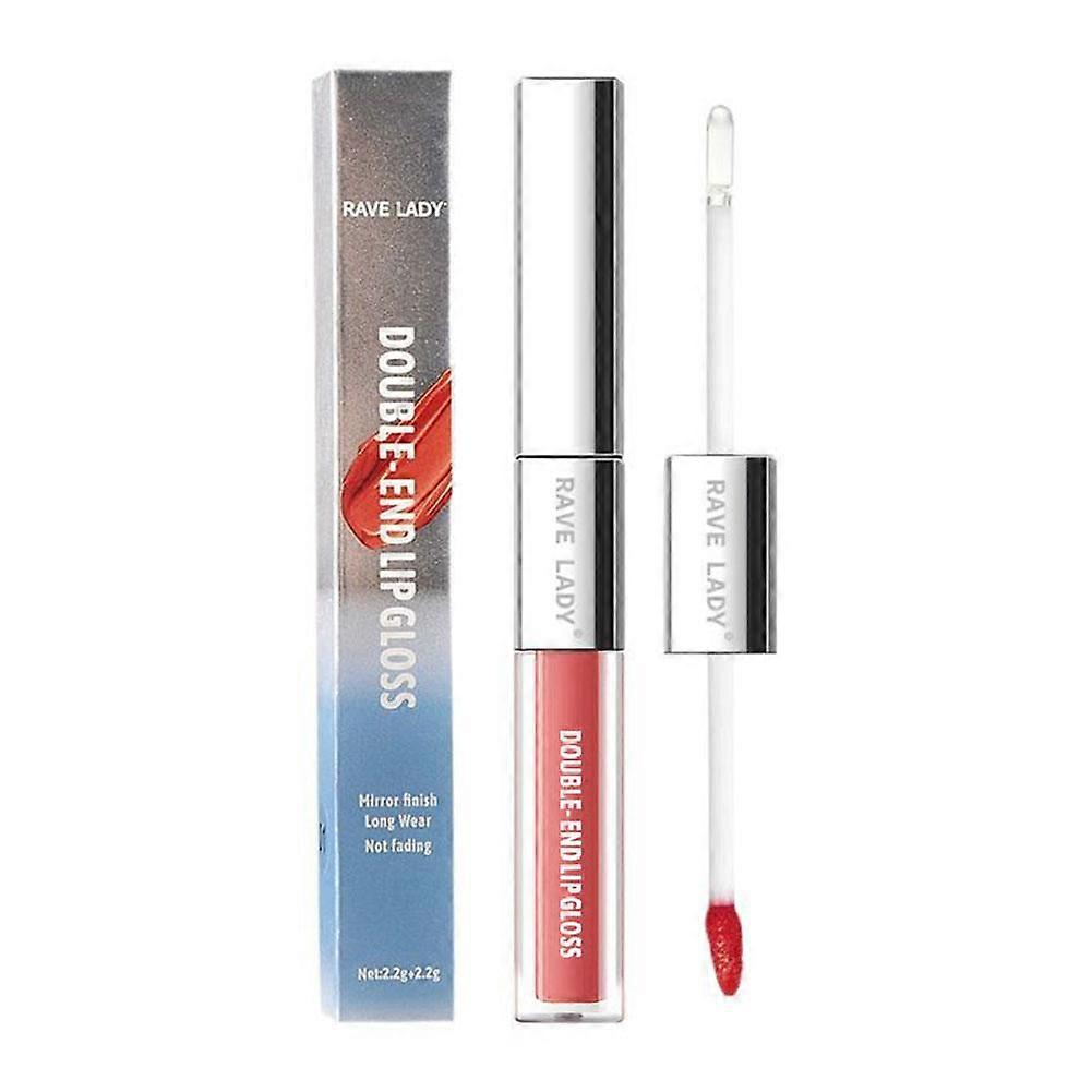Doppelseitiger Lipgloss mit Spiegeleffekt, 6 Farben, langanhaltend, feuchtigkeitsspendend, nicht klebrig, Lippen-Make-up-Set mit Spiegeleffekt