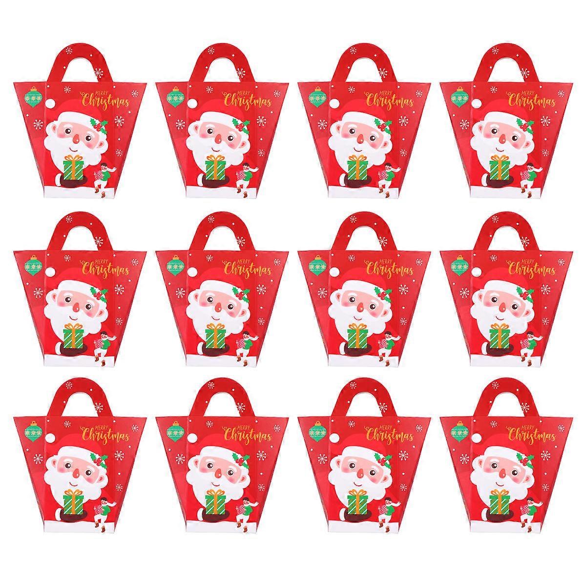 Small Holiday Boxes Christmas Theme present Container Red Rectangular 12Pcs