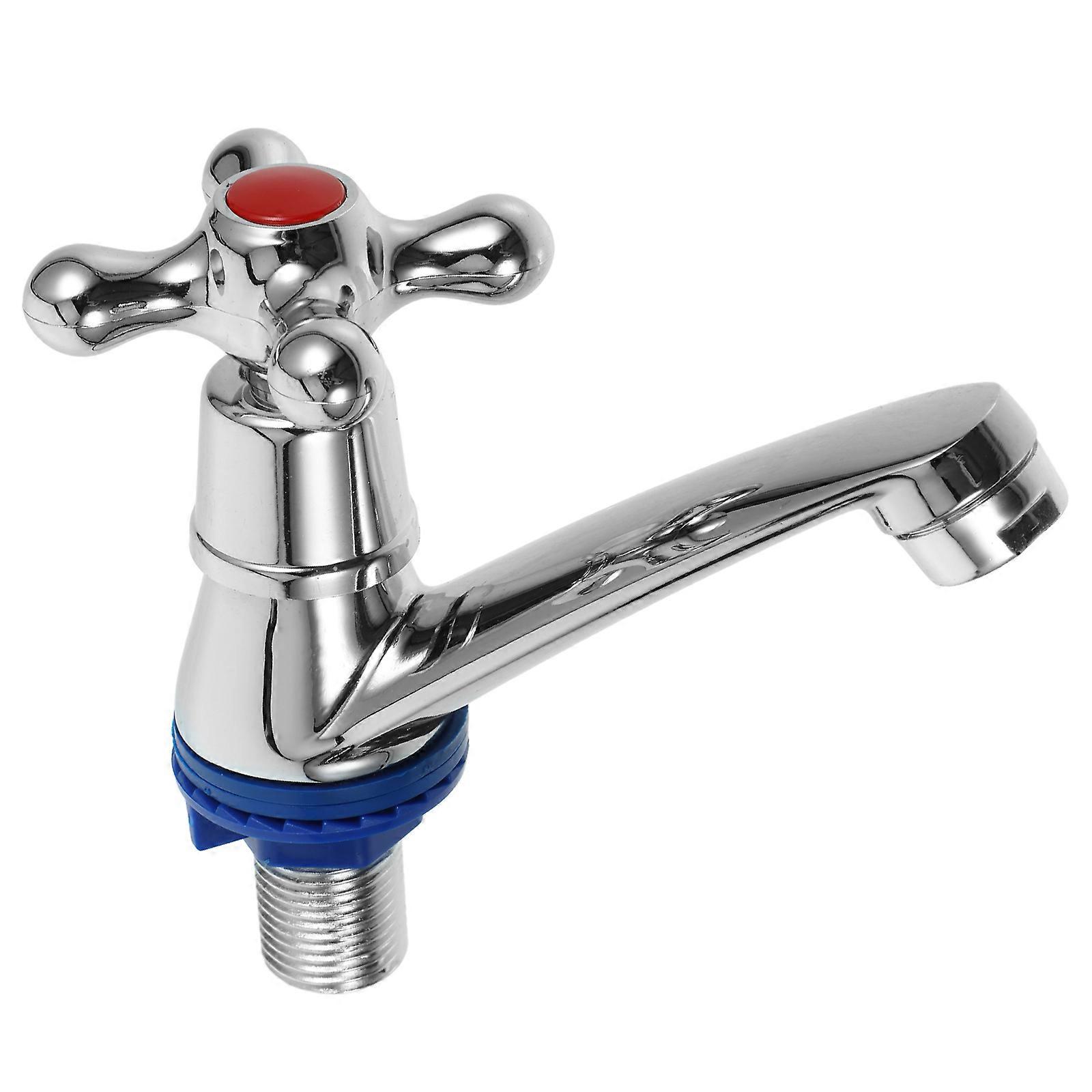 Cross Shape Faucet Lavabo Single Hole Bibcock Water Filtering Durable 1Set