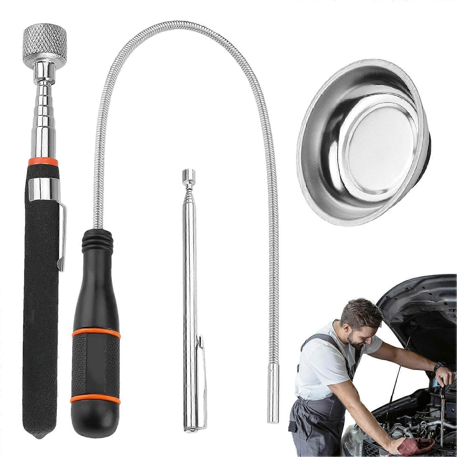 Mechanical Magnetic Lifting Aid | Rotatable Adjustable Magnetic Gripper for Metal Parts and Tools in Tight Spaces