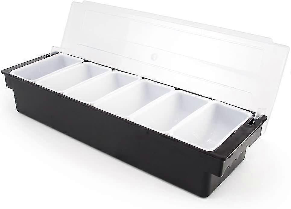 6-Tray Bar Top Condiment Dispenser with Lid for Bartending