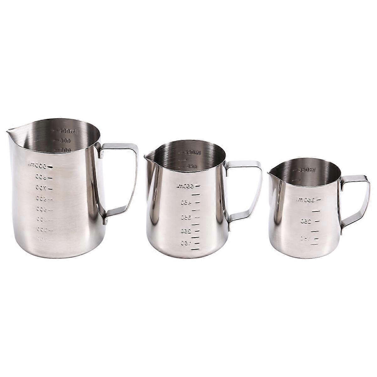 Mjölkskummande kopp Kaffe Lattebehållare Metallkanna Mätkopp Kaffe Latte Mugg Kafferedskap