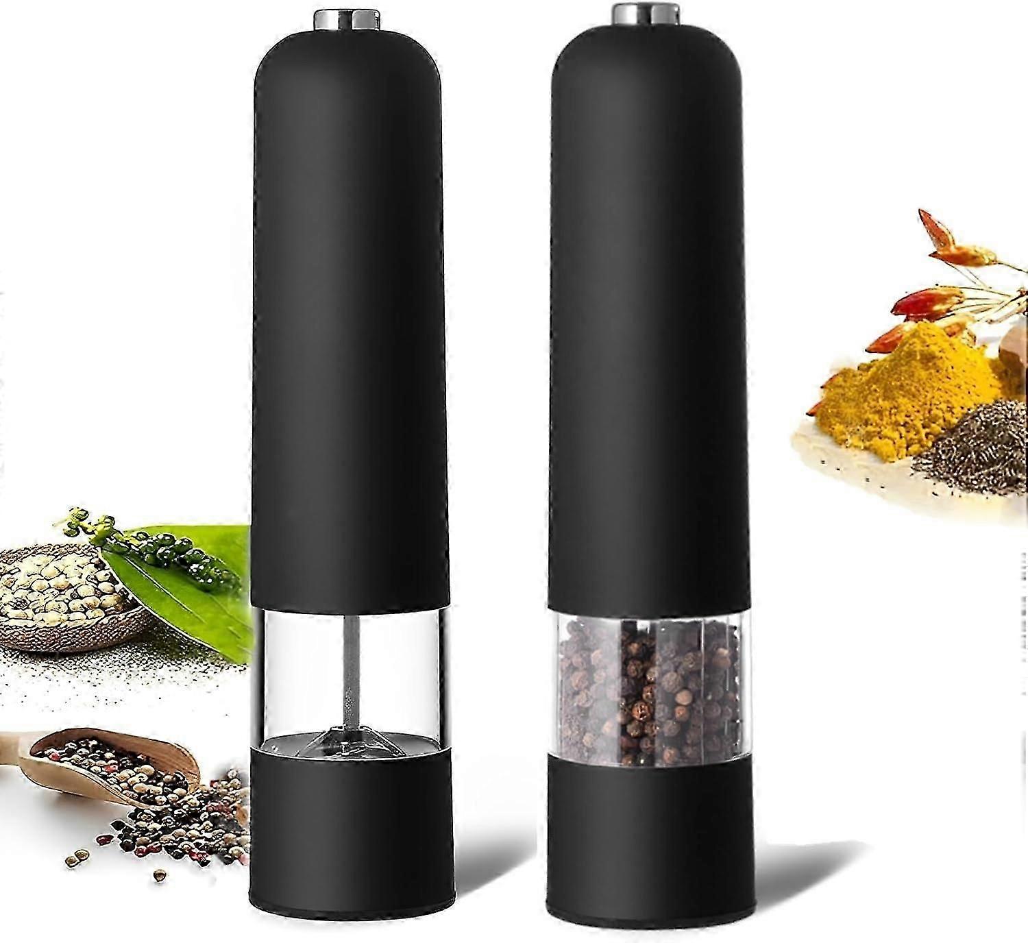 Electric Salt & Pepper Grinder Set - Adjustable Ceramic Blades & Battery Powered