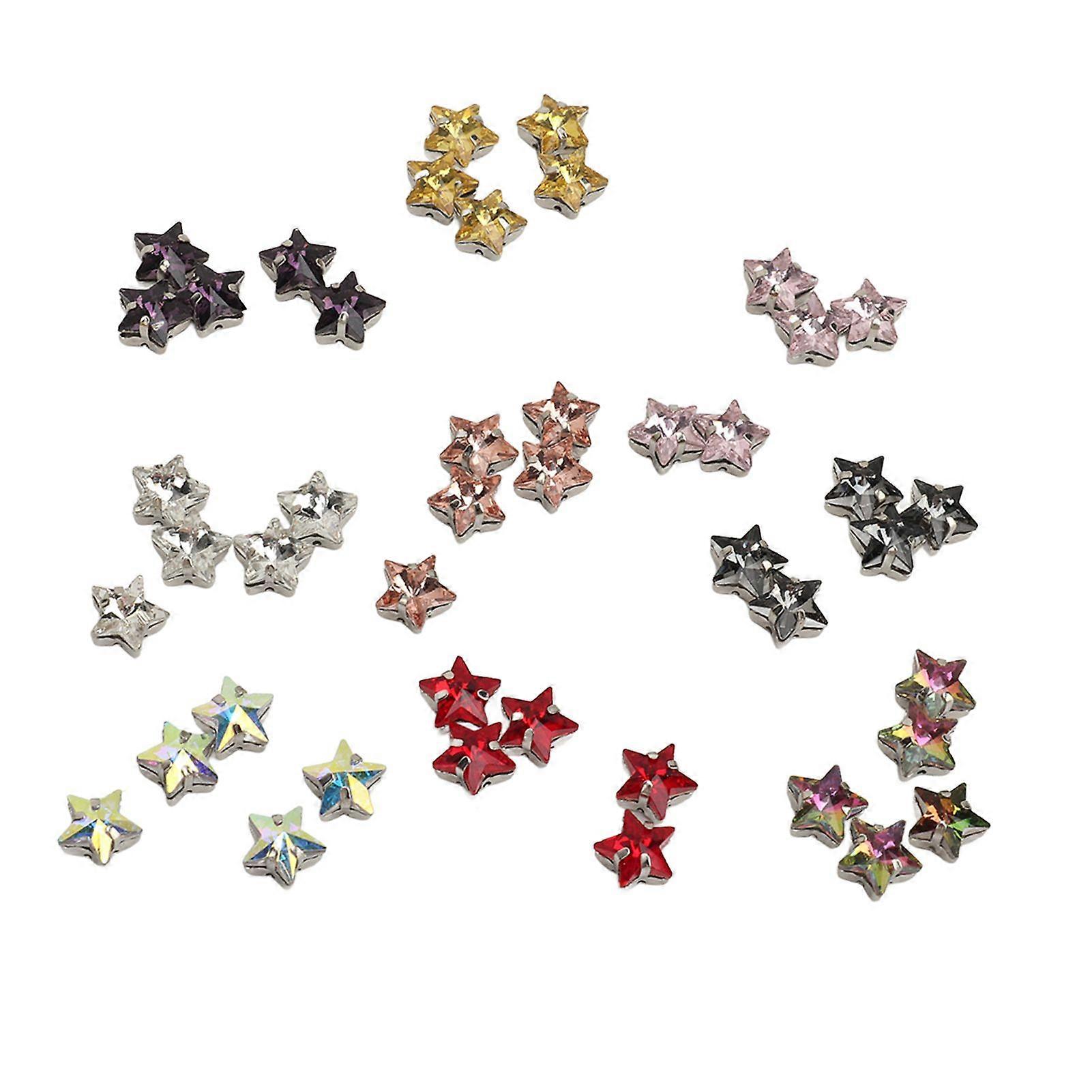 2025 Latest Model  45Pcs Sew On Rhinestones 0.39in Diameter Elegant Assorted