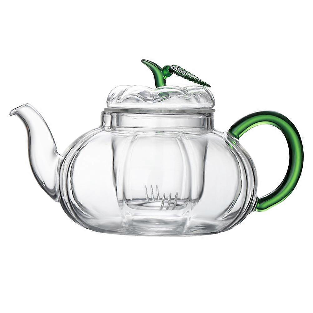 Pumpkin Shaped Heat Resistant Glass Teapot with Removable Infuser – Elegant Tea Set for Home, Office, or Parties – Ideal for Tea Lovers