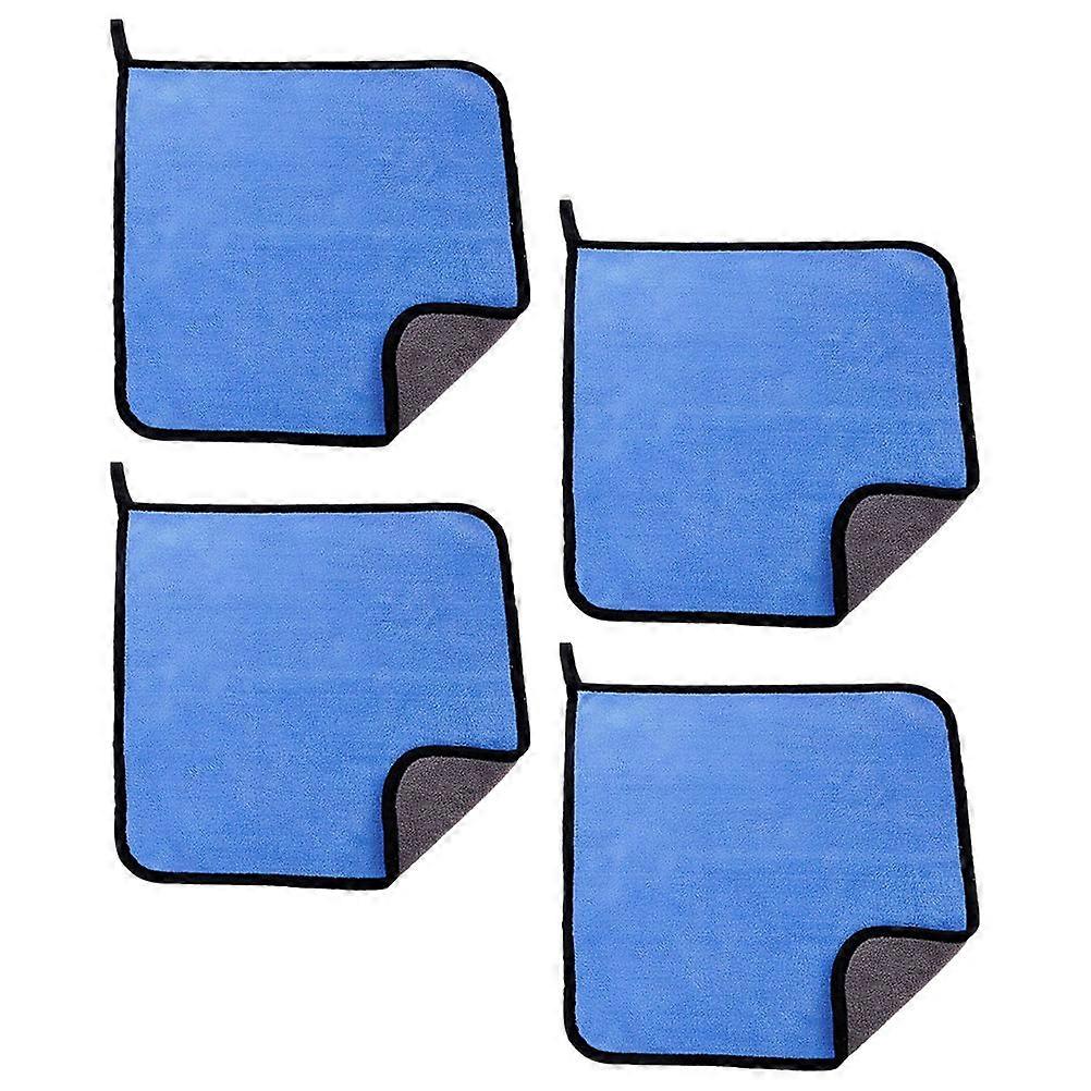 4pcs Thick Absorbent Fleece Car Wash Towels for Vehicle Detailing, Soft Durable Cleaning Cloths for Windows and Interior