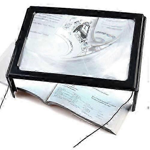 Large Format Magnifying Glass Sheet A4 Full Page Hands Free 4 Led Magnifying Glass Neck Cord