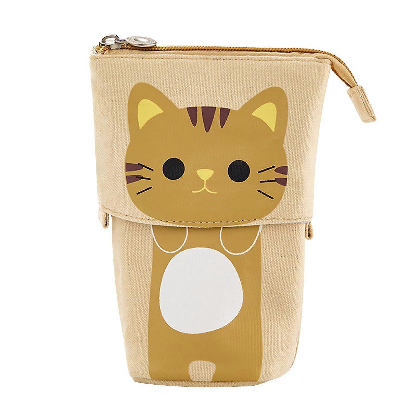 cat pencil case, 2in1 pencil and pen holder, dropdown pouch, 12*17*8cm
