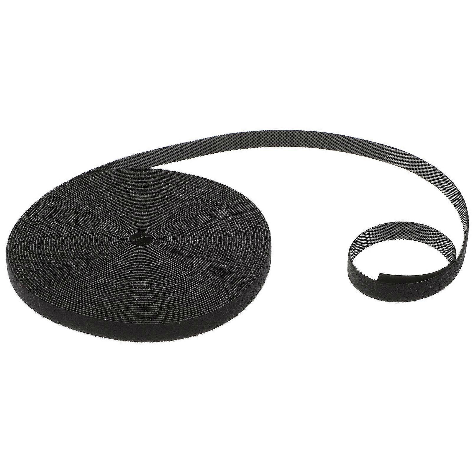 Flexible Hook and Loop Cable Tie Wrap General Users Black 10mmx10m 1 Roll