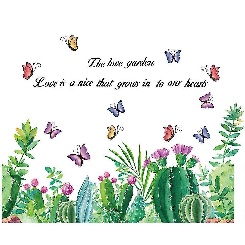 Decorative Wall Stickers The Love Garden Green Plant Fresh World Skirting Line Wall Decal Bedroom 90x60x0.1Cm Removable 1Pack