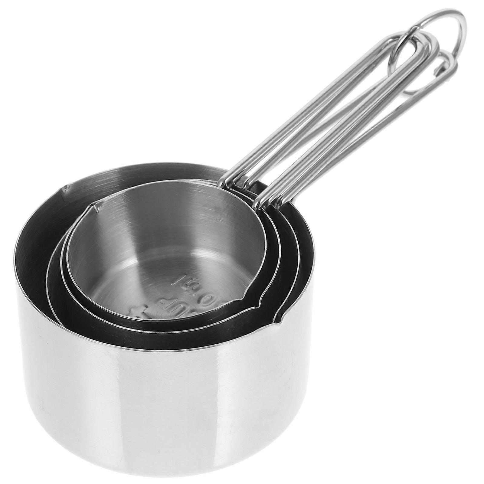 4 Piece Graduated Measuring Cups with Scale Markings for Accurate Wet and Dry Ingredients – Space Saving Kitchen Baking Tool for Home Use