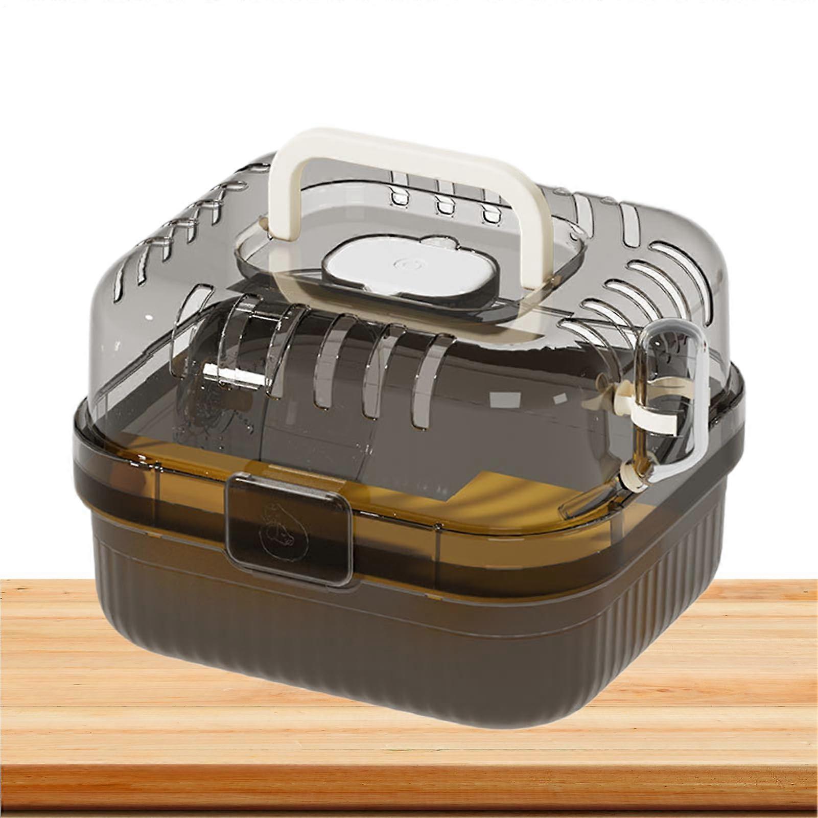 Hamster carrier, portable lightweight ventilated bag with running wheel
