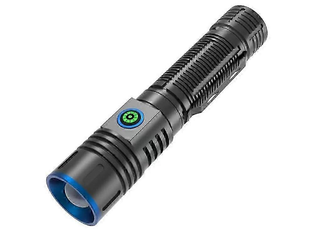 2025 Rechargeable Tactical Flashlight with Holster, 2000 High Lumen LED Flashlight, Zoomable 4 Modes Super Bright Small EDC Flash Light(Black)