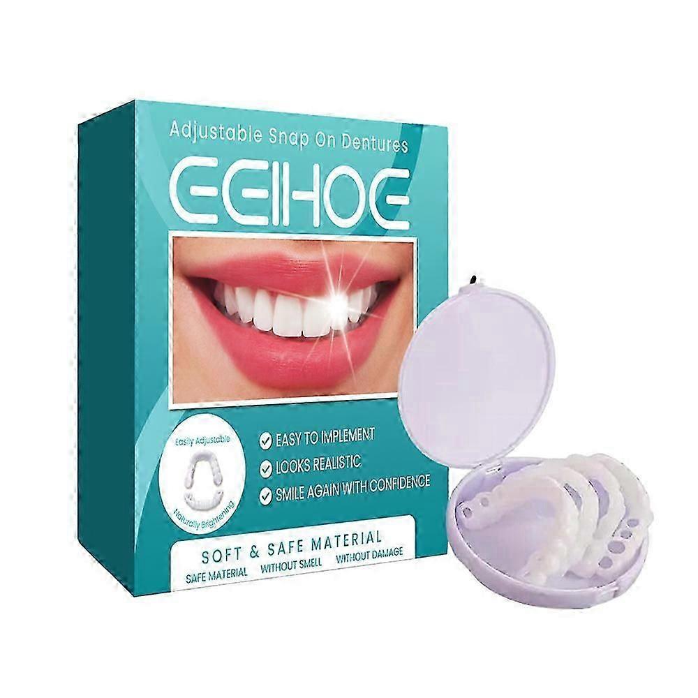 Adjustable Snap-On Fake Teeth Set for Adults - Portable Dentures & Braces to Enhance Aesthetics and Fill Gaps in Smile