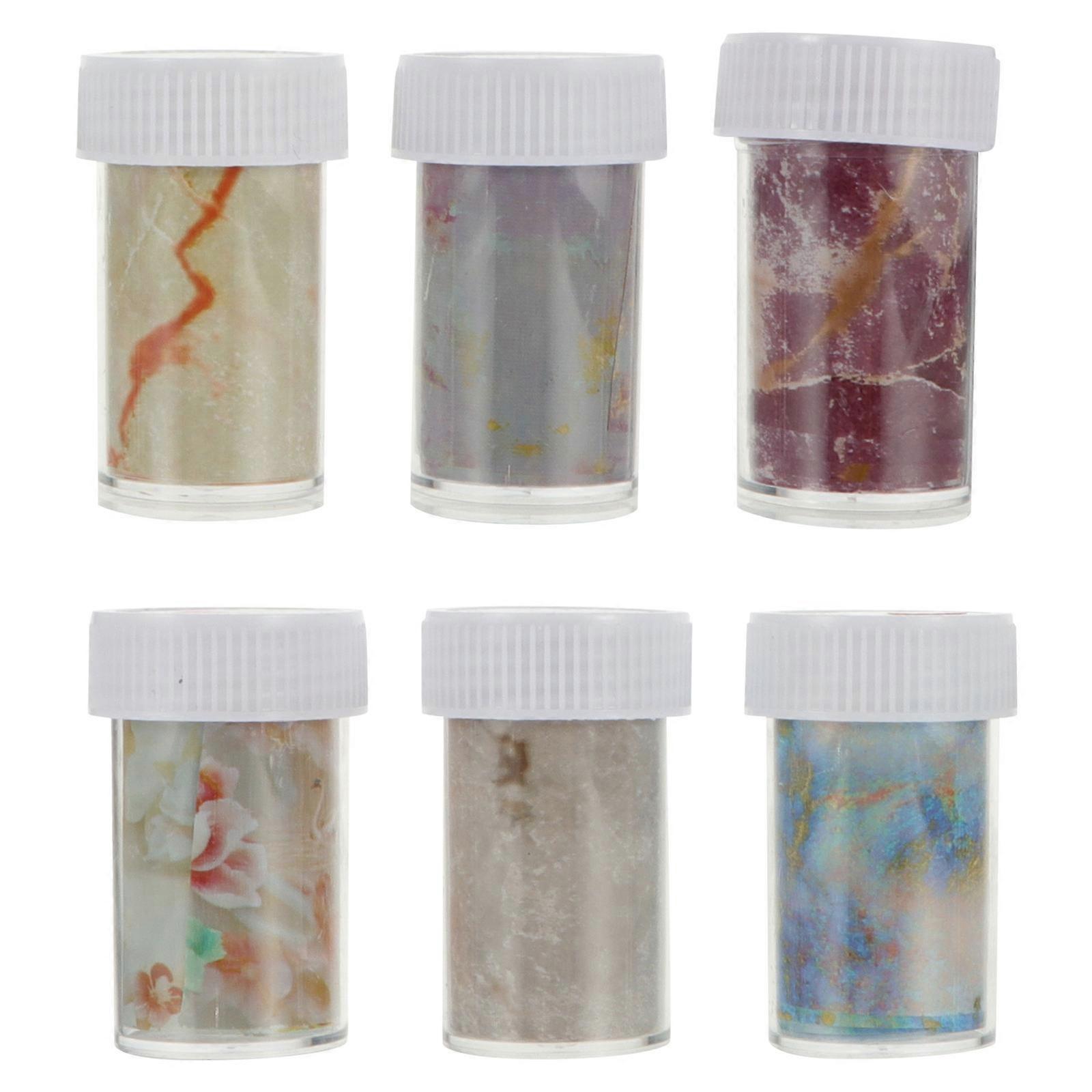 Nail Adhesive Stickers Diy Manicure Supplies Marble Pattern Easy To Use For Most Occasions 6Pcs