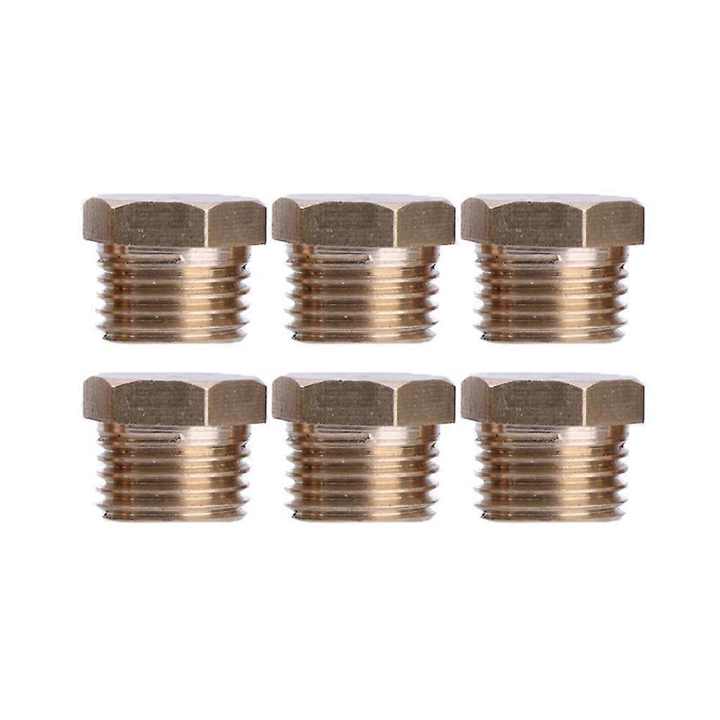 G1/4  Pipe Stop Brass Pipe Inserts Pipe Plugs with Hexagons End Plugs 6pcs/set