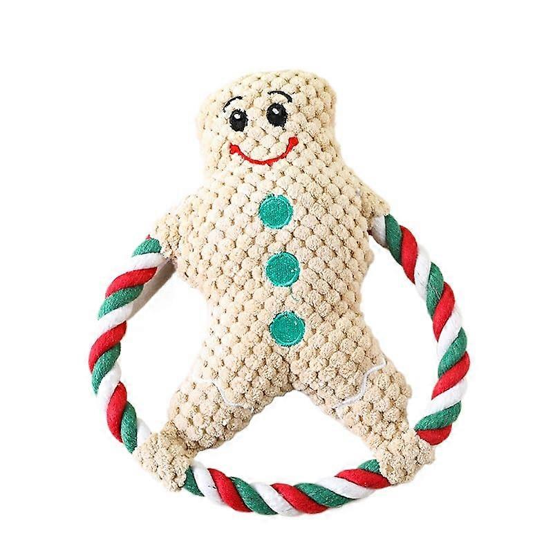 Christmas plush dog toy with squeaker, durable chew toy with festive design