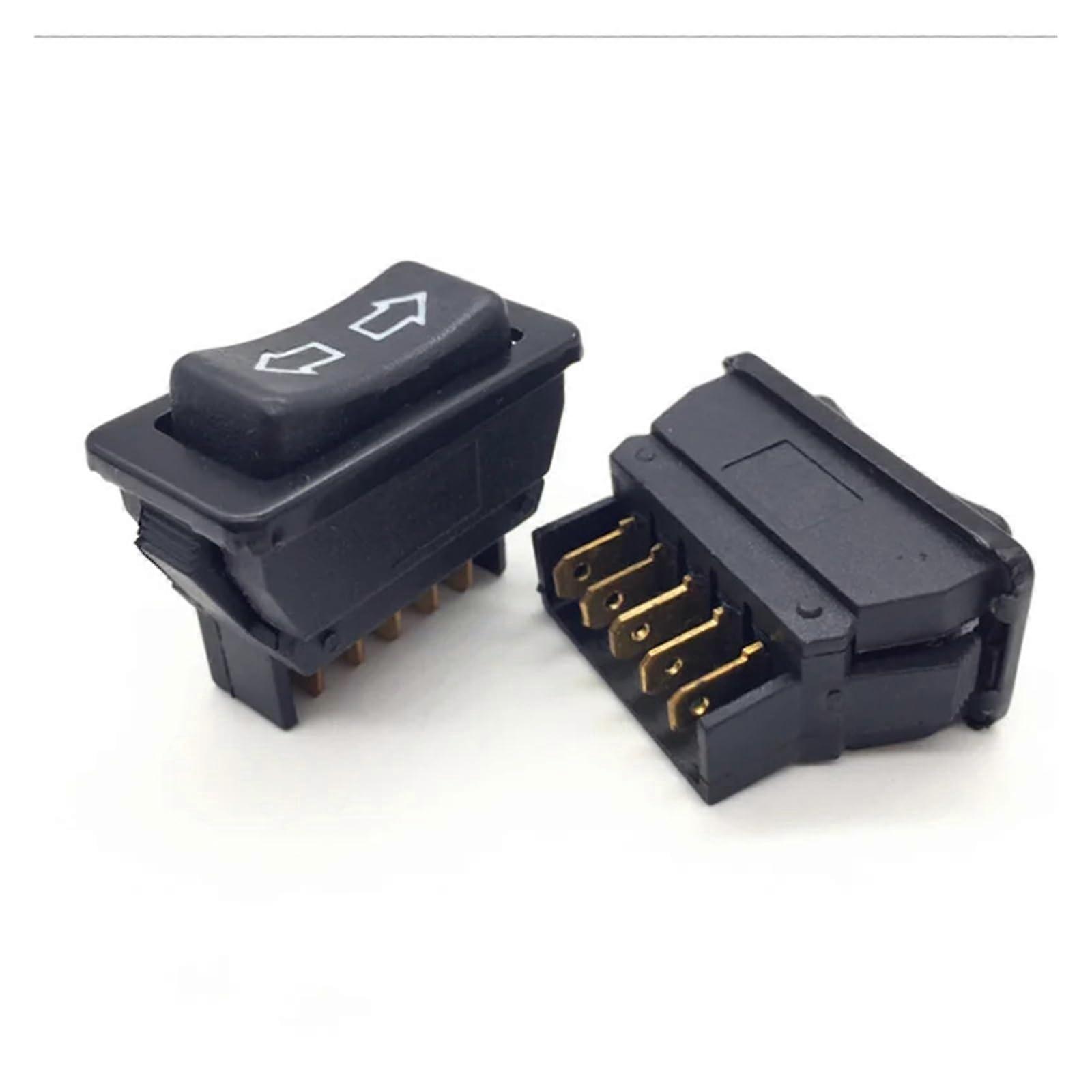 Black Double Arrow Self Reset Car Power Window Switch 10A/20A 12V/30V DC 5 Pins Compatible with Vehicle Electrical Systems