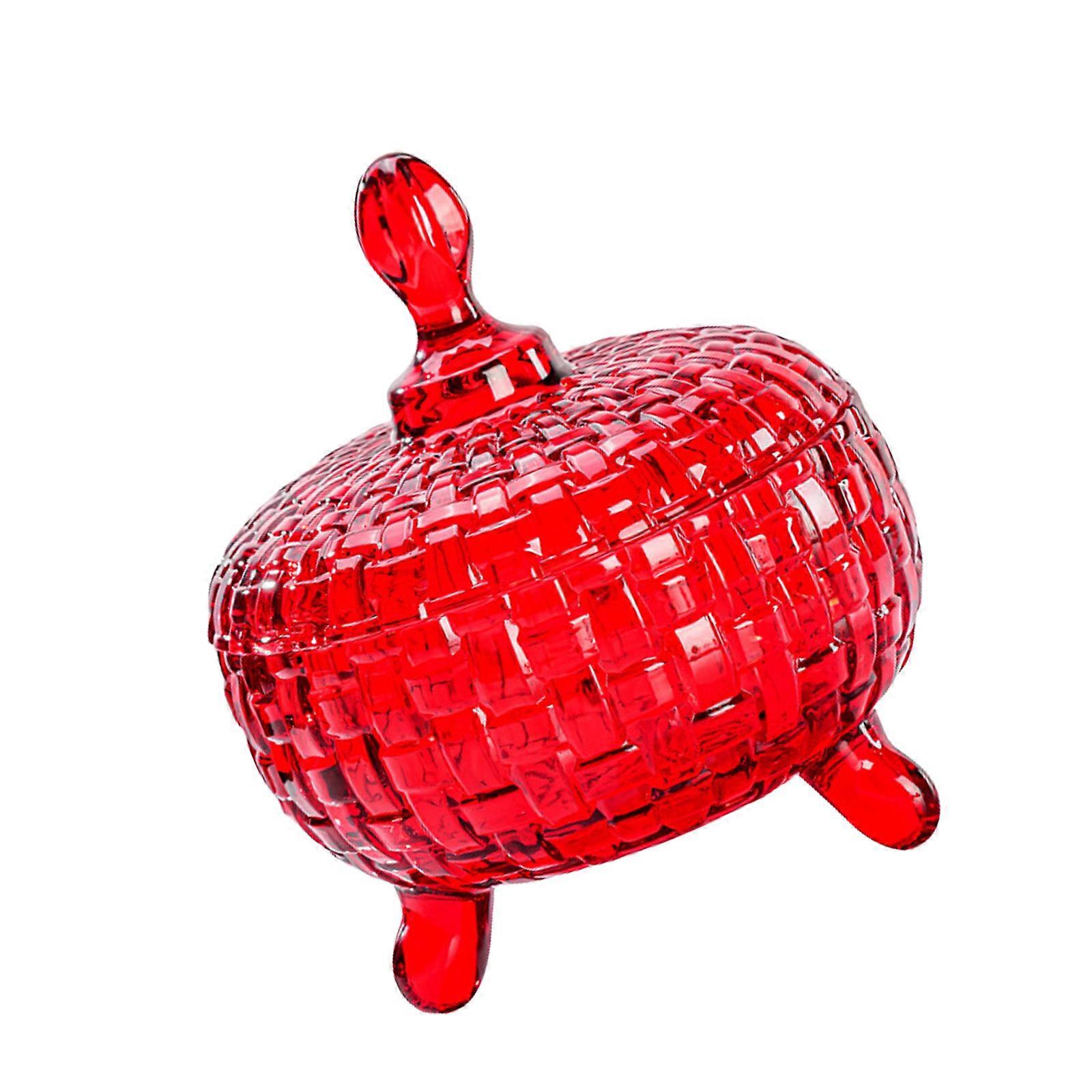 Clear Candy Container European Inspires Design Sturdy Kitchen Storage Container with Cover For Sweets Snacks Red