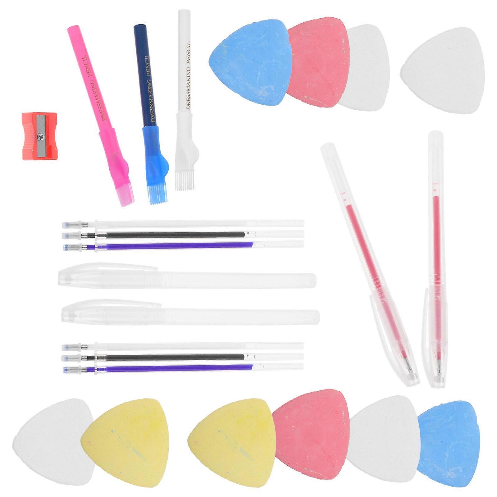 Tailor Chalks Sewing Supplies Assorted Color Transparent Pen Case Marking Stitches 10.10X1.50X0.80CM 1Set