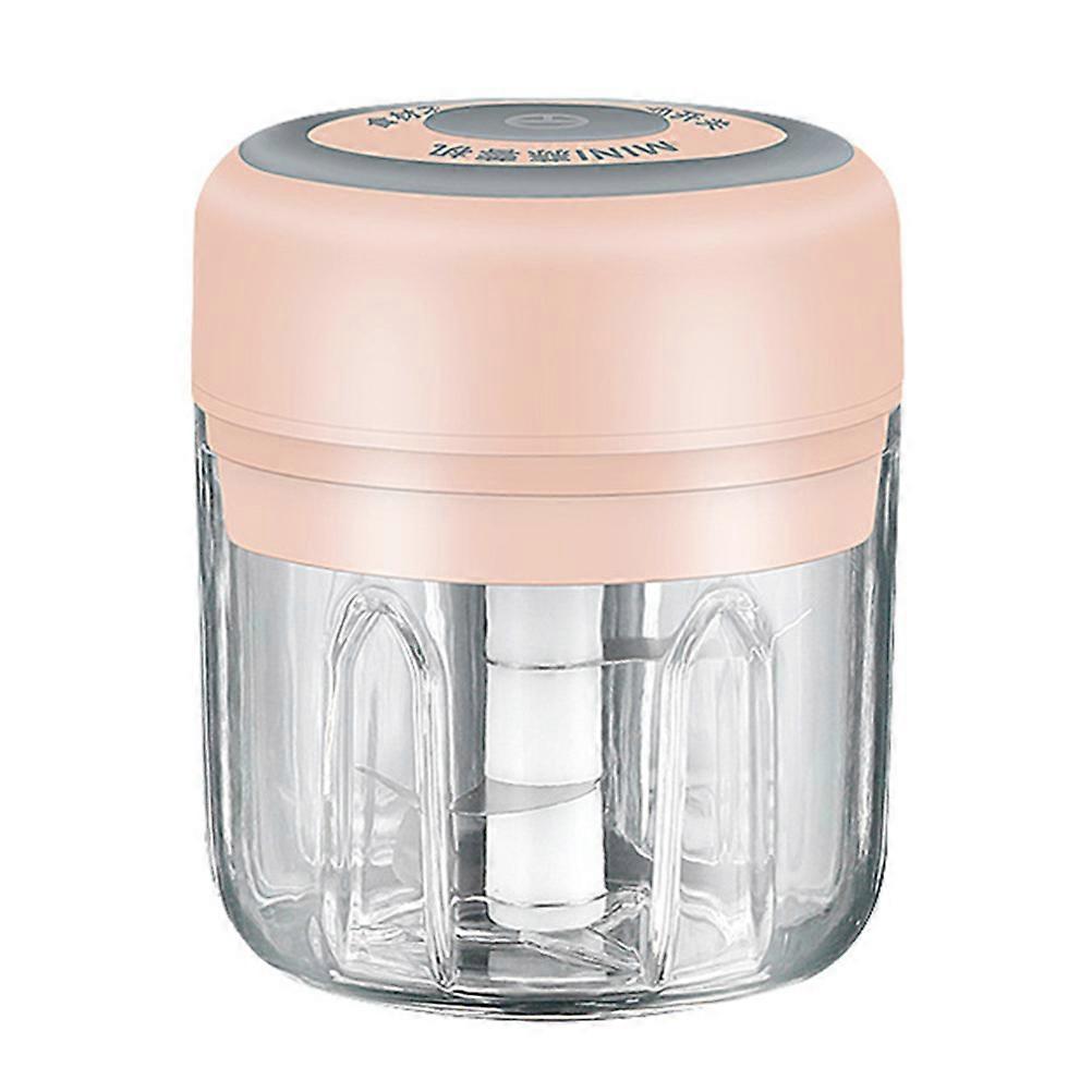 Vegetable Chopper Electric Garlic Chopper Portable Garlic Puree Maker Home Users Stainless Steel Crushing 3.9×3.3×3.3in 1Pcs