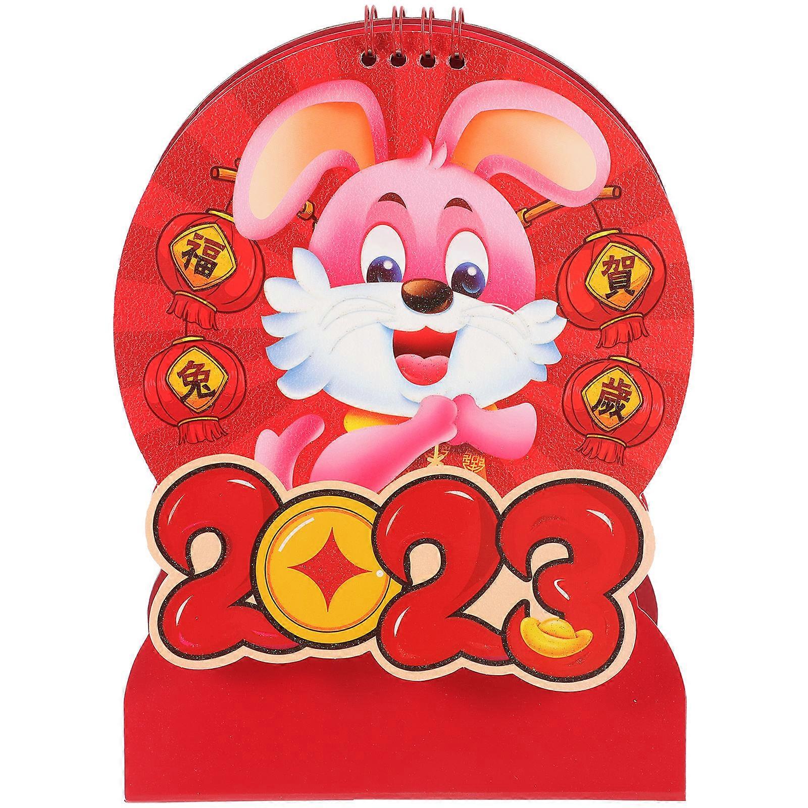 Monthly Standing Calendar Desk Calendar Home Use Red 27.3x17cm Time Management 1Pack