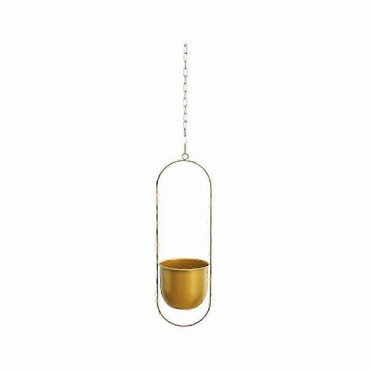 Metallic Hanging Planters for Indoor Use Minimalist Design Flower Pot Containers
