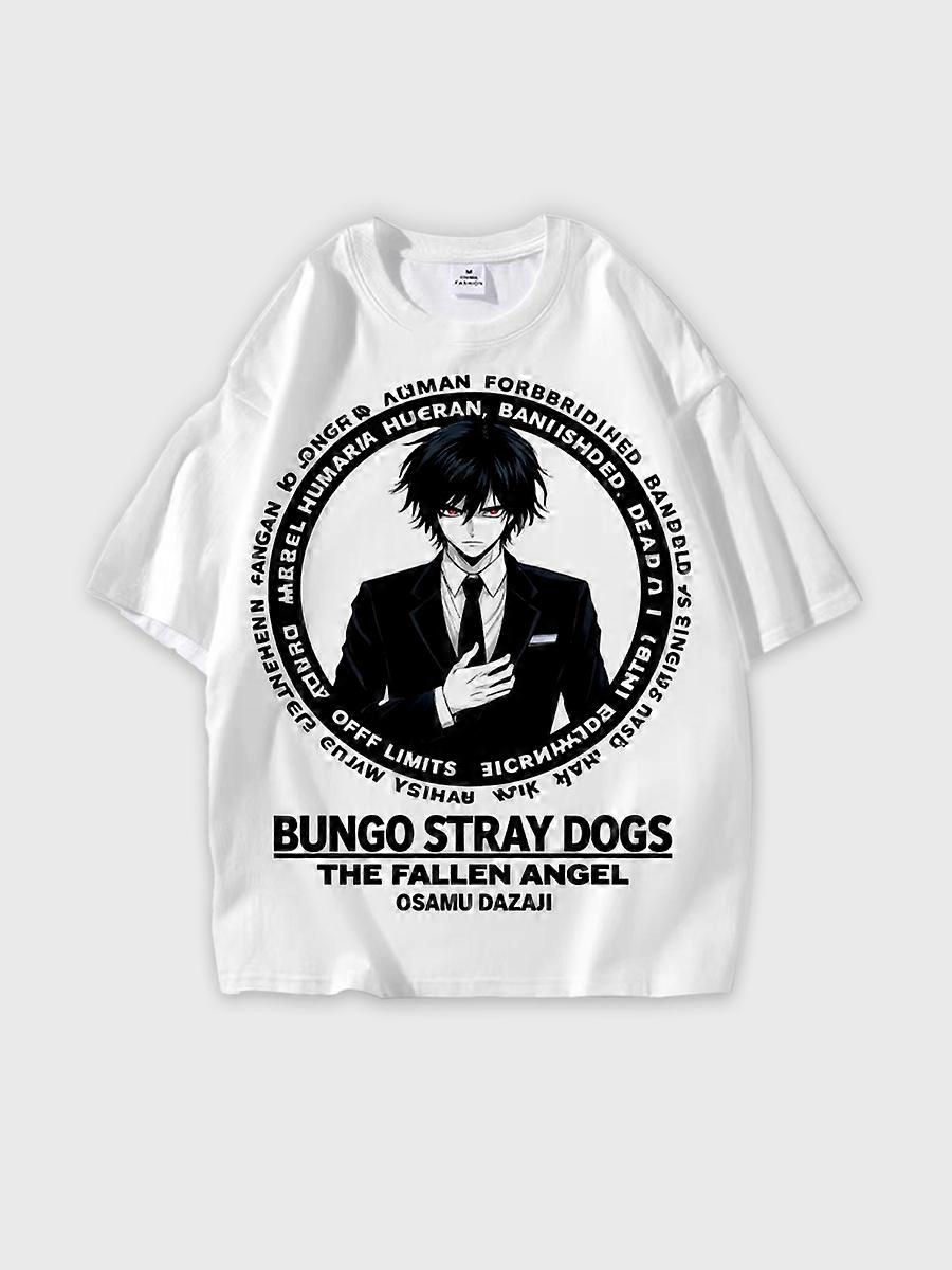 T-shirt round neck book Characters Pattern loose short sleeve B1688