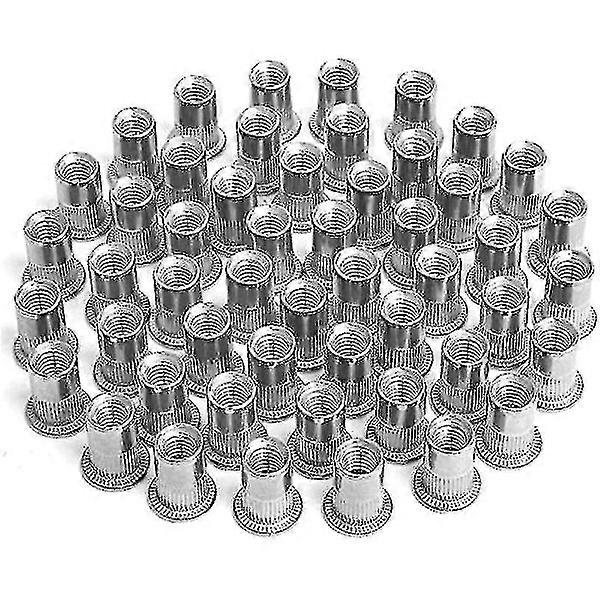 100 Pcs M4 M5 M6 M8 Rivet Nut, Threaded Insert Rivet Nuts, Stainless Steel Rivet Nuts, Used to Repair Furniture Decoration Crafts - Jxlgv
